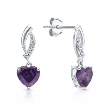 Серебряные серьги с фианитами