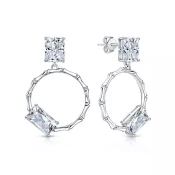 Серебряные серьги с фианитами