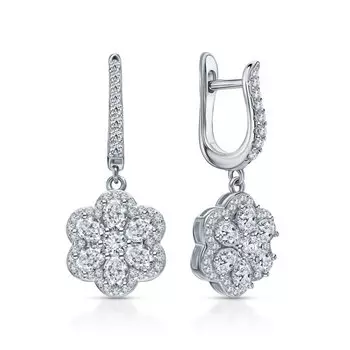 Серебряные серьги с фианитами