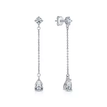 Серебряные серьги с фианитами