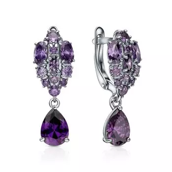 Серебряные серьги с фианитами