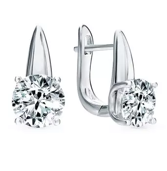 Серебряные серьги с фианитами