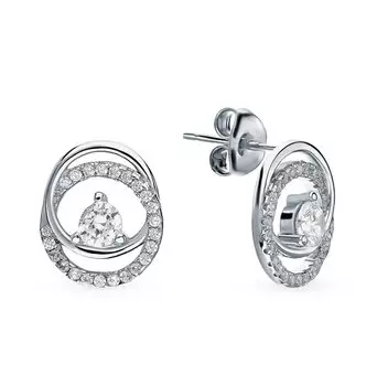 Серебряные серьги с фианитами