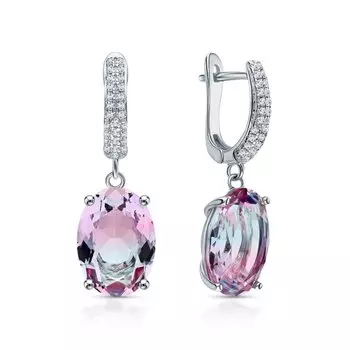 Серебряные серьги с фианитами