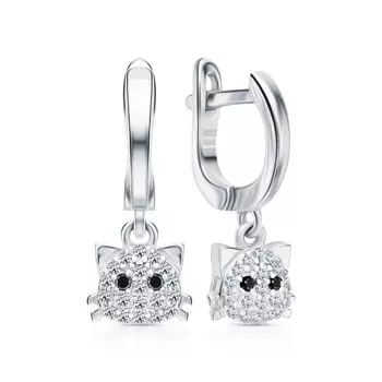 Серебряные серьги с фианитами