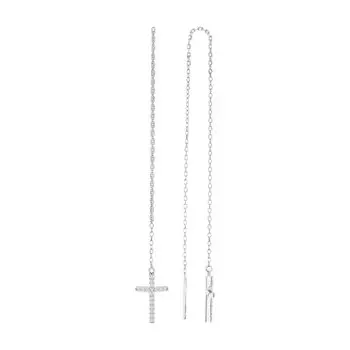 Серебряные серьги с фианитами