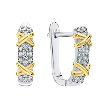 Серебряные серьги с фианитами