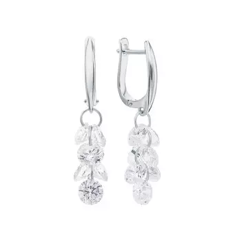 Серебряные серьги с фианитами