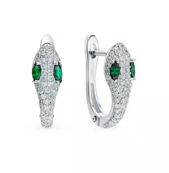 Серебряные серьги с фианитами