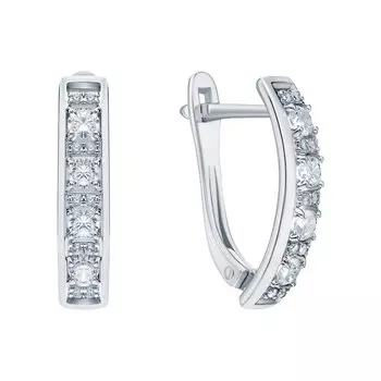 Серебряные серьги с фианитами