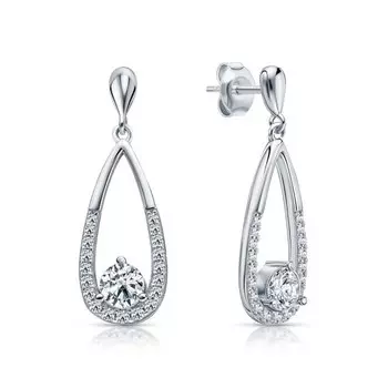 Серебряные серьги с фианитами