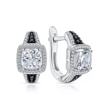 Серебряные серьги с фианитами