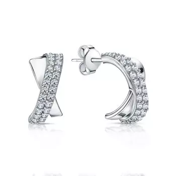 Серебряные серьги с фианитами