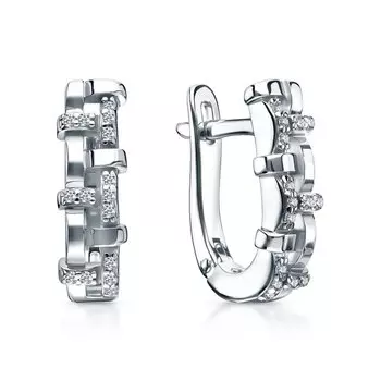 Серебряные серьги с фианитами