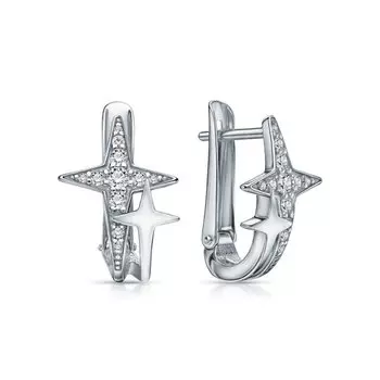 Серебряные серьги с фианитами