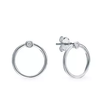 Серебряные серьги с фианитами