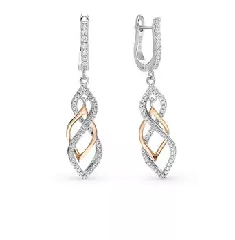 Серебряные серьги с фианитами