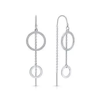 Серебряные серьги с фианитами