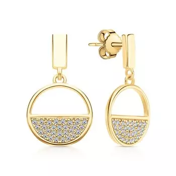 Серебряные серьги с фианитами