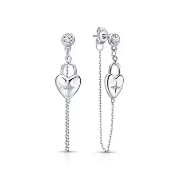 Серебряные серьги с фианитами