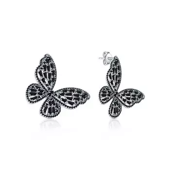 Серебряные серьги с фианитами