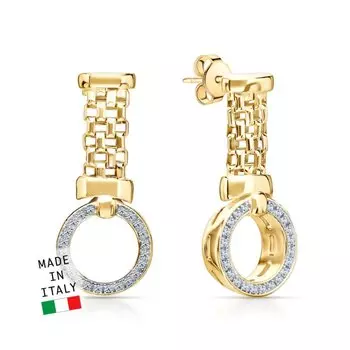 Серебряные серьги с фианитами