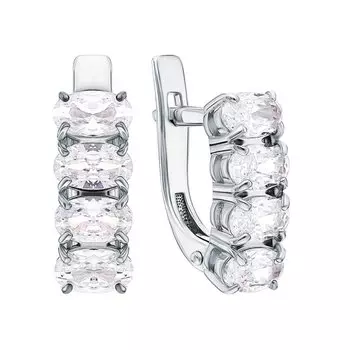 Серебряные серьги с фианитами