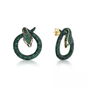 Серебряные серьги с фианитами