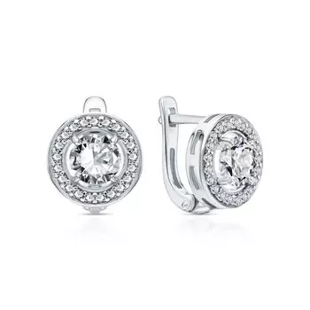 Серебряные серьги с фианитами