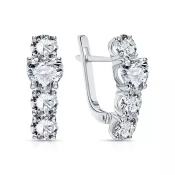 Серебряные серьги с фианитами