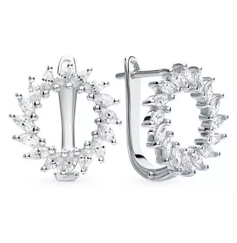 Серебряные серьги с фианитами