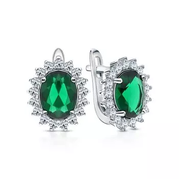 Серебряные серьги с фианитами