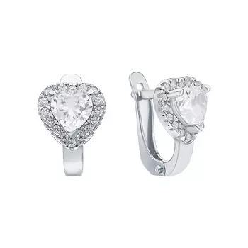 Серебряные серьги с фианитами