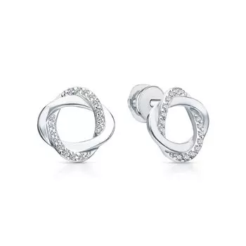 Серебряные серьги с фианитами