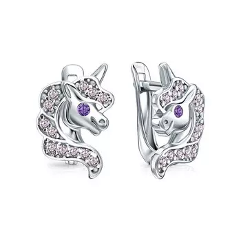 Серебряные серьги с фианитами