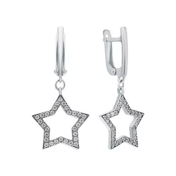 Серебряные серьги с фианитами