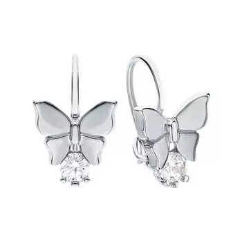 Серебряные серьги с фианитами