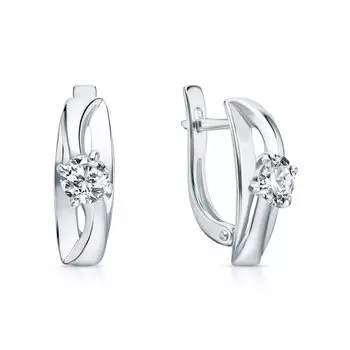 Серебряные серьги с фианитами