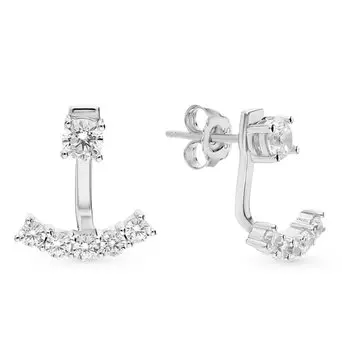 Серебряные серьги с фианитами