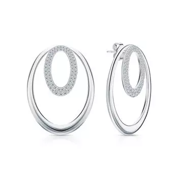 Серебряные серьги с фианитами