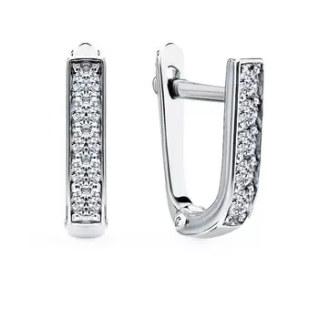 Серебряные серьги с фианитами