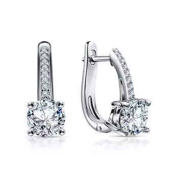 Серебряные серьги с фианитами