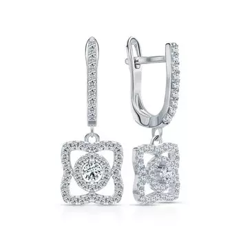 Серебряные серьги с фианитами