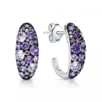 Серебряные серьги с фианитами