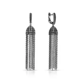 Серебряные серьги с фианитами