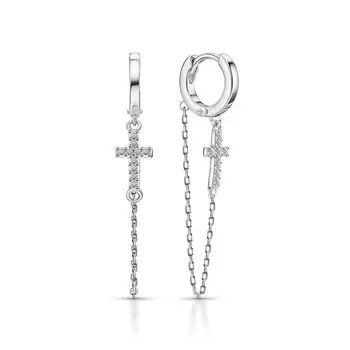 Серебряные серьги с фианитами