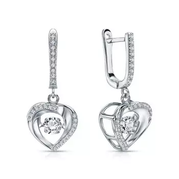 Серебряные серьги с фианитами