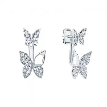 Серебряные серьги с фианитами