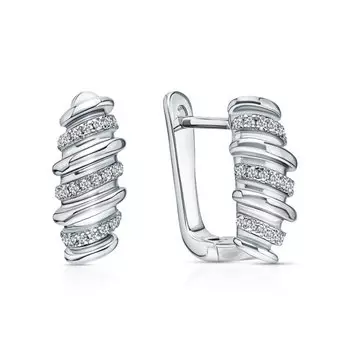 Серебряные серьги с фианитами