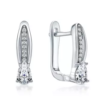 Серебряные серьги с фианитами